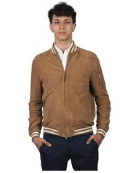 AT.P.CO - Suède Leren Bomberjack - Lyst