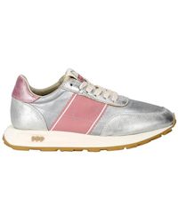 Philippe Model - Schoenen ,Veelkleurig ,Leer Zilveren Leren Sneakers Met Roze Details - Lyst