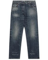 Prada - Straight Leg Jeans Aus Denim Mit Distressed-Effekt - Lyst