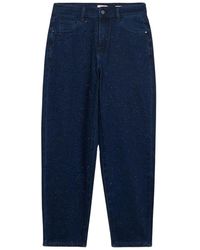Oltre - Jeans ,Blauw ,Katoen Regular Jeans Met Kristallen - Lyst