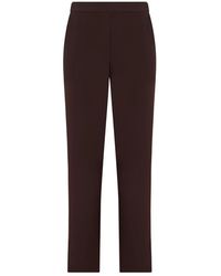P.A.R.O.S.H. - P.A.R.O..H. ,Broeken ,Bruin ,Polyester Elegante Rechte Broek Met Elastische Tailleband - Lyst