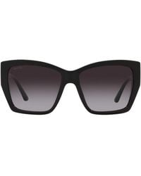 BVLGARI - Einzigartige quadratische sonnenbrille mit schwarzem rahmen und grauen verlaufsgläsern - Lyst