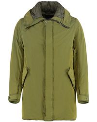Moorer - Jassen ,Geel ,Nylon Gewatteerde Nylon Jas Met Capuchon - Lyst
