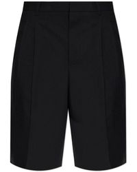Ami Paris - Korte Broeken ,Zwart ,Katoen Wool Shorts - Lyst