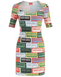 KENZO - Labels mini kleid - Lyst