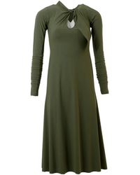 High - Vestido Verde Acampanado Con Cuello Redondo, Mujer, Talla - Lyst
