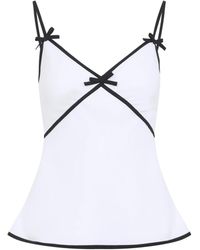 Moschino - Tops ,Wit ,Witte Strik Top - Lyst