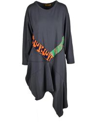 EBARRITO - Kleedjes ,Grijs ,Katoen Abito Donna - Lyst