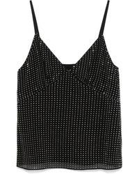Michael Kors - Rhinestone Georgette Camisole Tank Top - Lyst