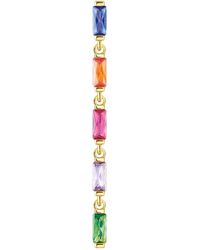 Thomas Sabo - Oorbel Enkel Kleurrijke Stenen 925 Sterling Zilver Verguld Goud Cubic Zirkonia H2184-488-7 - Lyst
