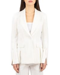 Pinko - Jassen ,Wit ,Leer Carciofo Blazer - Lyst
