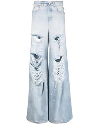 Vetements - Jeans baggy azul claro destrozados - Lyst