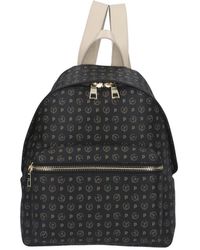 Pollini - Tassen ,Zwart ,Leer Heritage Eco-Leren Rugzak - Lyst