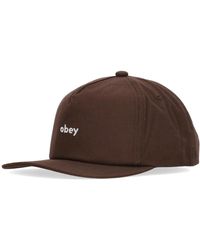 Obey - Accessoires ,Bruin ,Katoen Platte Klep Snapback Pet Bruin - Lyst