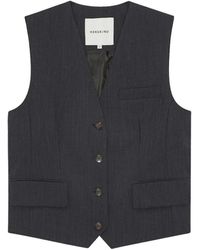 Birgitte Herskind - Jassen ,Blauw ,Stijlvolle Atlas Vest Voor Vrouwen - Lyst