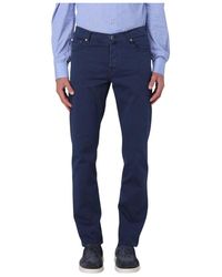 Kiton - Blaue Woll Straight-Leg Hose - Lyst