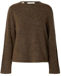 SELECTED - Lulu New Ls Knit O-Neck - Lyst