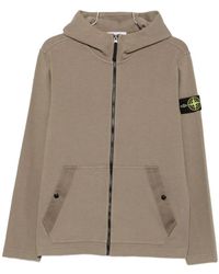 Stone Island - Logo-Patch Zip-Up Hoodie - Lyst