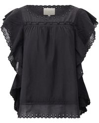 Stella Forest - Overhemden ,Zwart ,Geborduurde Blouse Jayna - Lyst