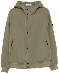 Stone Island - Hooded Zip Bomber Jacket - Lyst