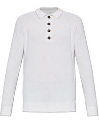 Eleventy - Truien & Vesten ,Wit ,Kasjmier Cashmere Polo Shirt Met Lange Mouwen - Lyst