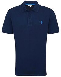 U.S. POLO ASSN. - Tops ,Blauw ,Katoen Korte Mouw Katoen Polo Logo T-Shirt - Lyst