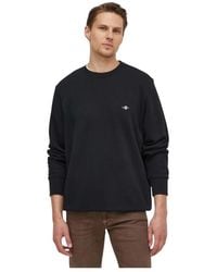 GANT - Hoodies & Sweatvesten ,Zwart ,Katoen Reg Shield C-Neck Sweat - Lyst