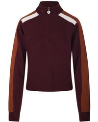 Perfect Moment - Hoodies & Sweatvesten ,Rood ,Wol La Tour 1/4 Zip Sweater - Lyst