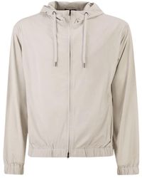 Herno - Jassen ,Grijs ,Spandex Elastische Taille Capuchonjack - Lyst