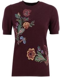 Etro - Bloemen Jacquard Wollen Trui - Lyst
