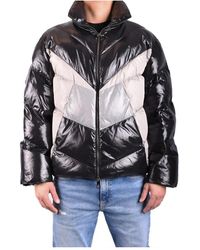 Neil Barrett - Jassen ,Zwart ,Leer Gewatteerde Jas - Lyst