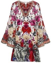 CAMILLA - Kleedjes ,Veelkleurig ,Rose Reign A-Line Panel Jurk - Lyst