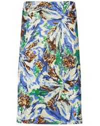 Rabanne - Gebloemde Midi Rok Met Pailletten - Lyst