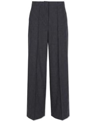 Rag & Bone - Broeken ,Grijs ,Wol Nauwsluitende Pantalon Met Krijtstreep - Lyst