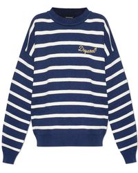 DSquared² - Truien & Vesten ,Blauw ,Katoen Trui Met Zakken - Lyst