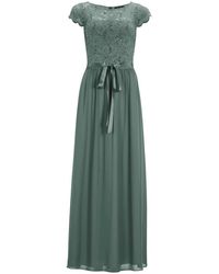 Swing - Chiffon Avondjurk Met Pailletten Kant Lijfje - Lyst