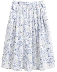 GANT - Rokken ,Wit ,Midi A-Lijn Rok Met Bloemenprint - Lyst