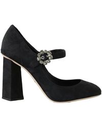 Dolce & Gabbana - Schwarze brokat high heels mary jane schuhe - Lyst