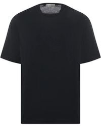 FILIPPO DE LAURENTIIS - Magliette in cotone nera con girocollo - Lyst
