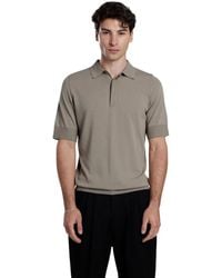 Aeden - Tops ,Grijs ,Nickos Knit Polo - Lyst