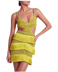 PATBO - Kralen Franje Mini-Jurk Absint - Lyst