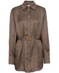 Balmain - Blouse Met Monogramprint - Lyst