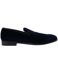 Dolce & Gabbana - Blaue samt-loafers - formelle schuhe - Lyst