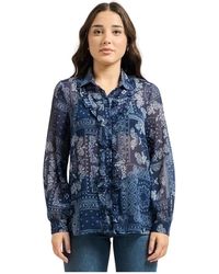 iBlues - Overhemden ,Blauw ,Polyester Iblalarico Shirt - Lyst