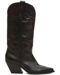 Elena Iachi - Schoenen ,Bruin ,Bruine Leren Cowboy Laarzen - Lyst