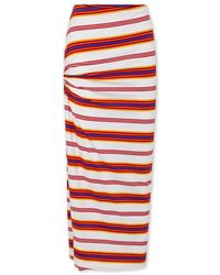 Rabanne - Rokken ,Veelkleurig ,Gestreepte Jersey Gedrapeerde Lange Rok - Lyst