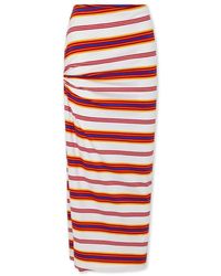 Rabanne - Rokken ,Veelkleurig ,Gestreepte Jersey Gedrapeerde Lange Rok - Lyst