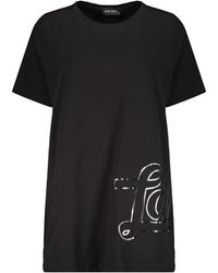 Herno - Tops ,Zwart ,Katoen Loose T-Shirt - Lyst