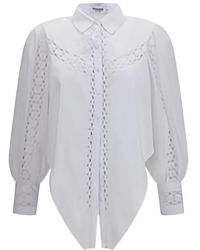 Charo Ruiz - Overhemden ,Wit ,Devi Blouse Met Kanten Details - Lyst