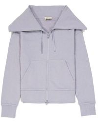 Herno - Hoodies & Sweatvesten ,Paars ,Katoen Katoenen Cardigan Met Shawlkraag En Geborduurd Logo - Lyst